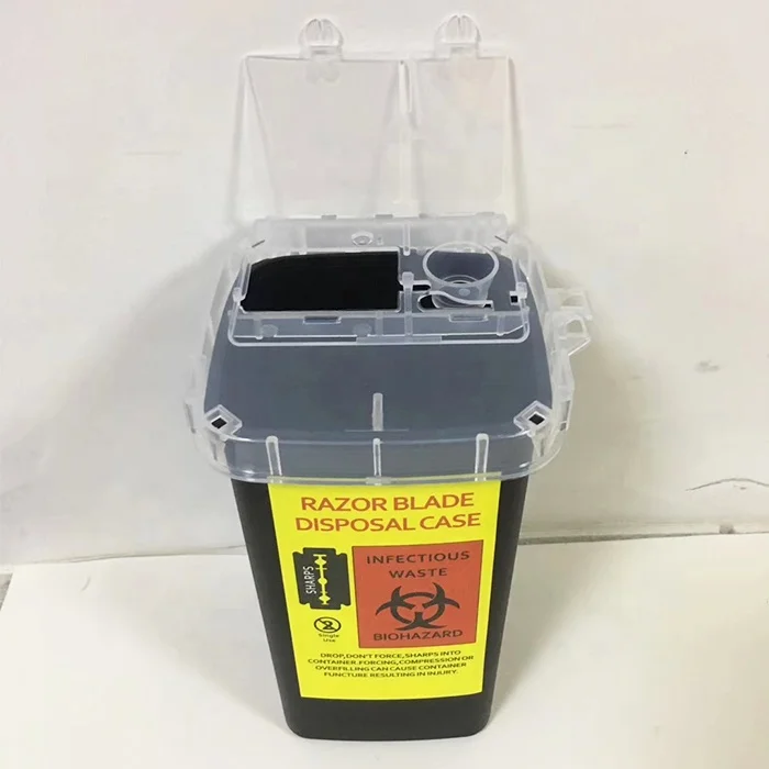 Syringes Disposal Portable 1L Medical Waste Safety Bin Tattoo Needle Box Sharp Container