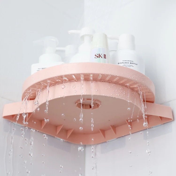 Rotating Spinning Corner Shelf Storage Snap Up Organizer Bathroom Storage Rack