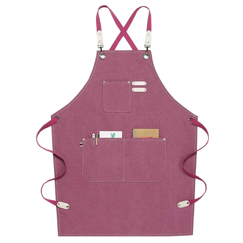 Wholesale Custom Logo Plain Cotton Polyester Waterproof Chef Cafe BBQ Food Cooking Cleaning Bib Aprons Kitchen Apron