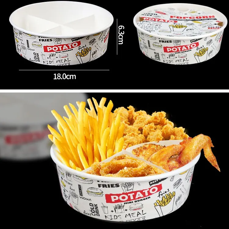 Manufacturer Wholesale Disposable Paper Fried Chicken Box French Fries Bag Fried Chicken Bucket Egg Tart Box