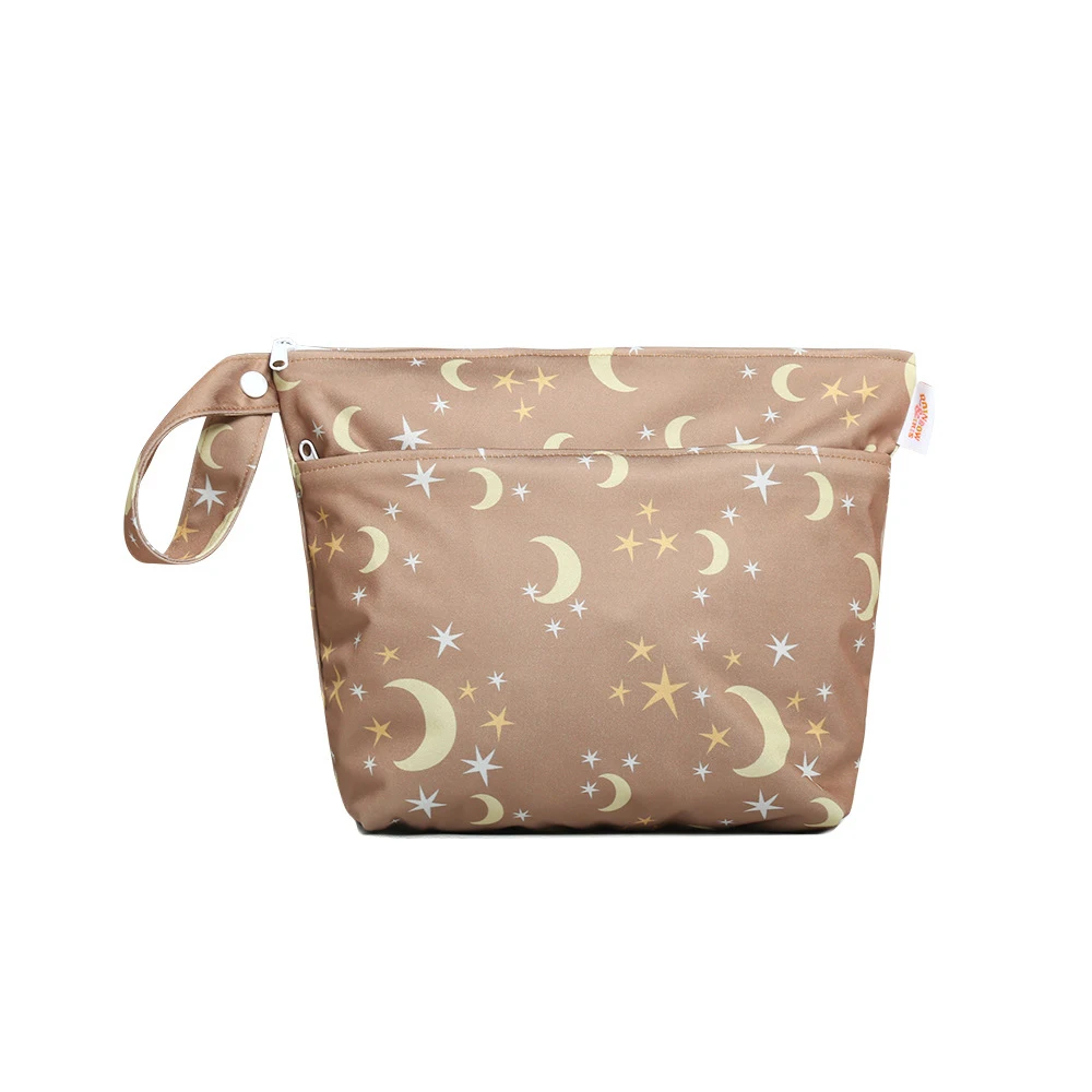 Toddler reusable pvc dry large double zip waterproof baby nylon summer nappy bags wet 2pcs clothes wet bathing suit bags