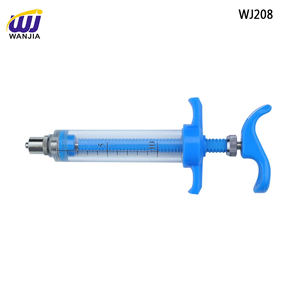 10ml 20ml plastic steel syringe valve blue veterinary syringe
