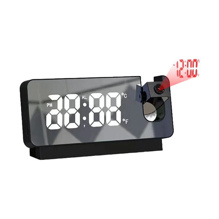 Electronic Clock LED Large Screen Mirror Intelligent Alarm Clock Luminous Temperature and Humidity Projection Small Alarm Clock