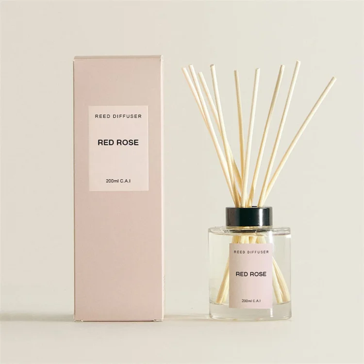 Customized private label best scent 200ml fragrance home freshener aroma luxury glass bottle reed diffuser with sticks