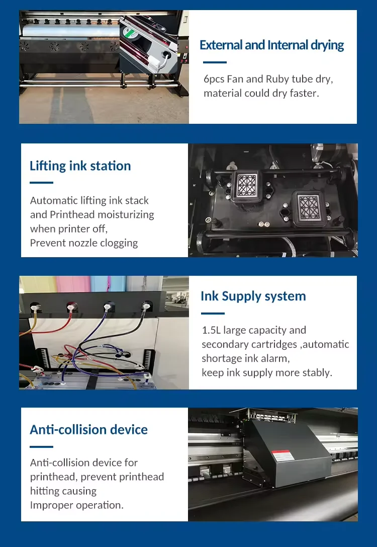 Eco Solvent 6 feet 2.5m Eco Solvent Printer 6 Colour XP600 I1600 I3200 Canvas Oil Painting Digital Inkjet Printer Machine