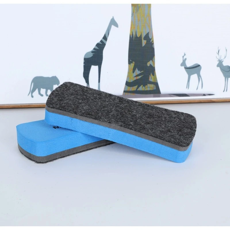 Magnetic felt dry erase board eraser with 3 color