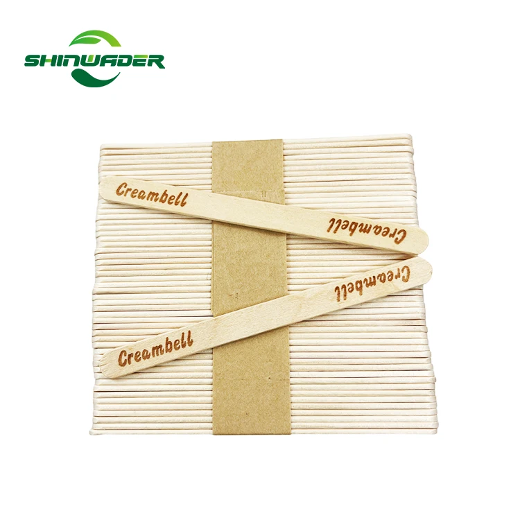 Factory Wholesale Polished Hot Selling Eco Friendly Wooden Ice Cream Sticks Birch Popsicle Stick for Ice Cream