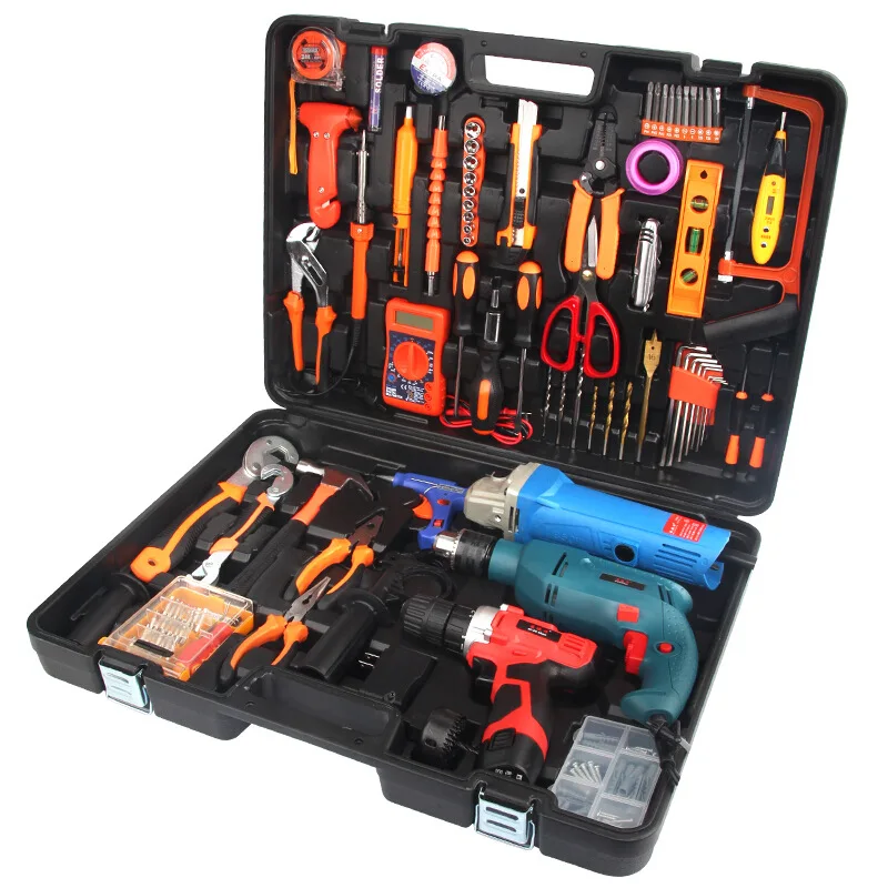 Multi-Functional Car Tools Set Home Repair Power Tool Kit Electric Hand Drill Set Hardware Repair for DIY Use