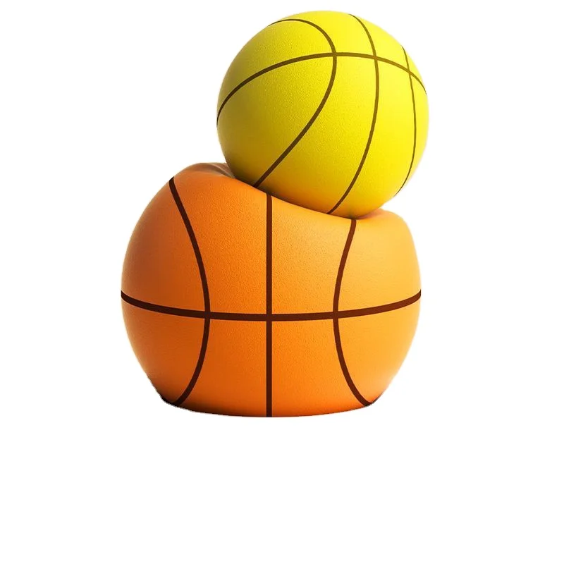 Custom Squishy Stress Ball PU Toy Ball Soft Elastic Low Noise Basketball For Boys And Girls Indoor Silent Basketball