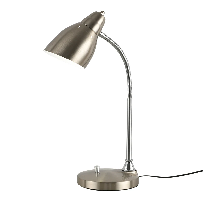 High-grade electroplated metal long arm LED hose E27 lamp holder Hotel apartment office bedroom lamp for children