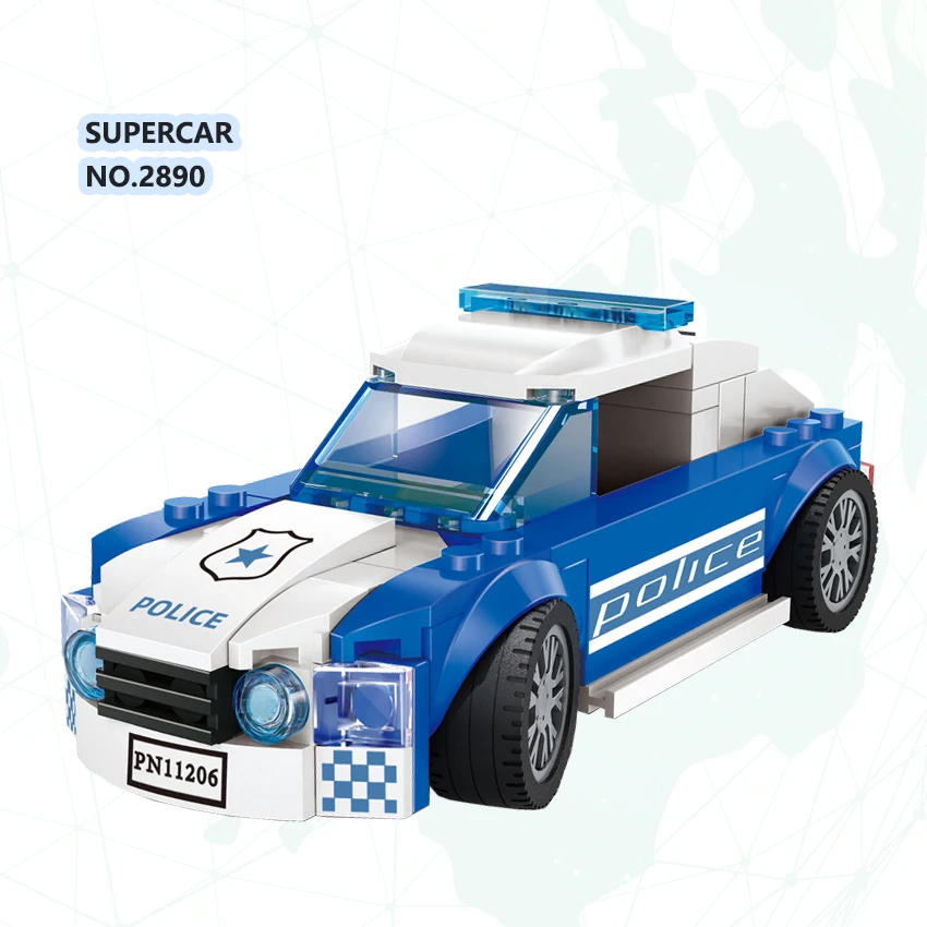 Блок автомобиля 2890 Citycar полицейский автомобиль мелкие детали модель конструктор Детский развивающий игрушка