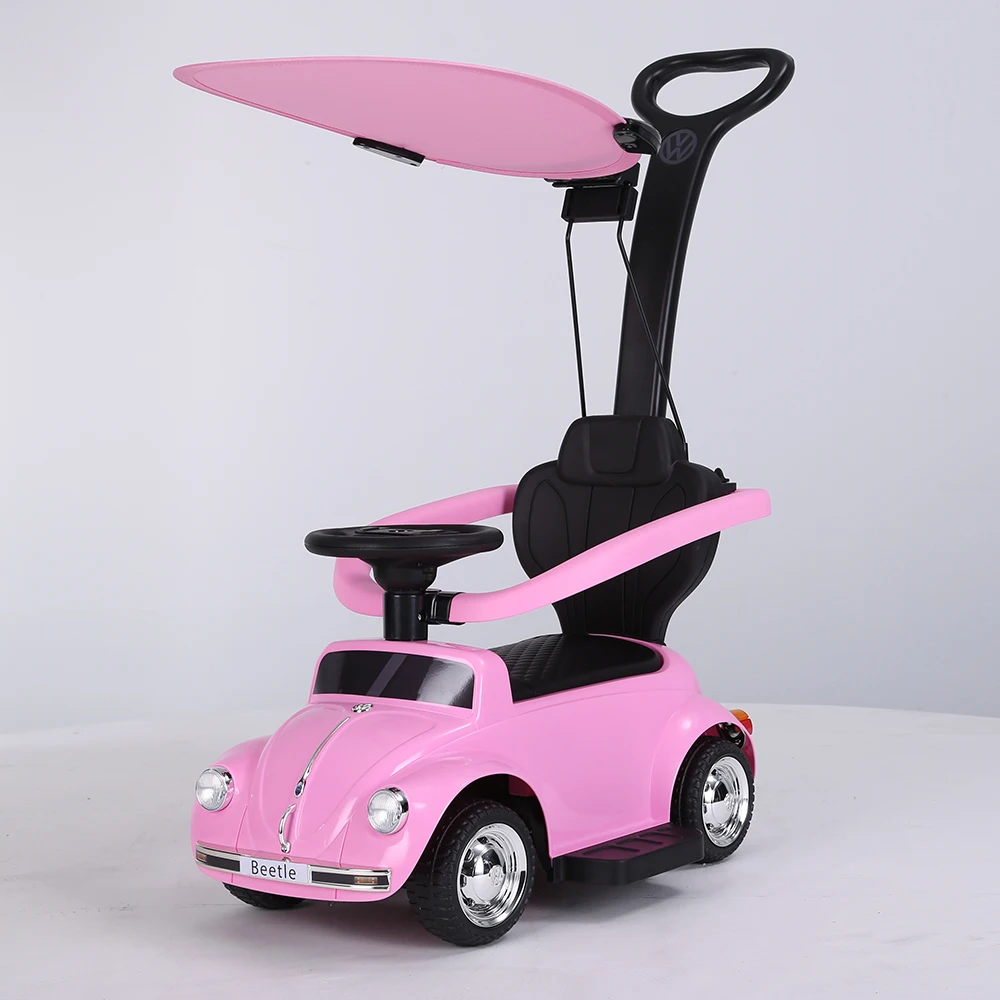 License Pink mini car for baby Ride On Car baby electric car with push bar