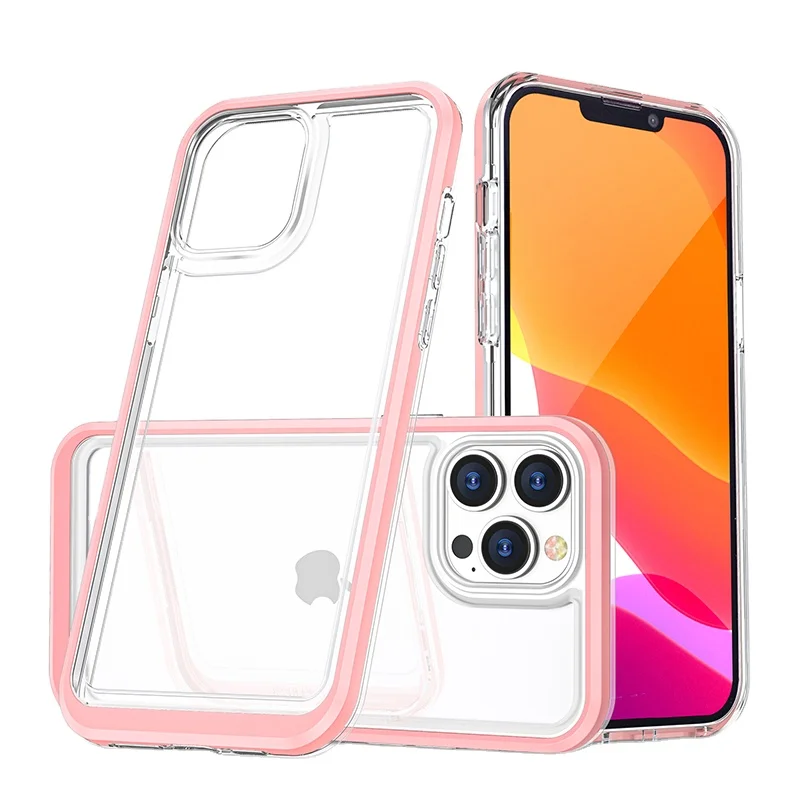 Hot Selling Transparent Shockproof TPU PC Acrylic Hybrid Mobile Phone Back Cases Covers For iPhone 12 13 Pro Max