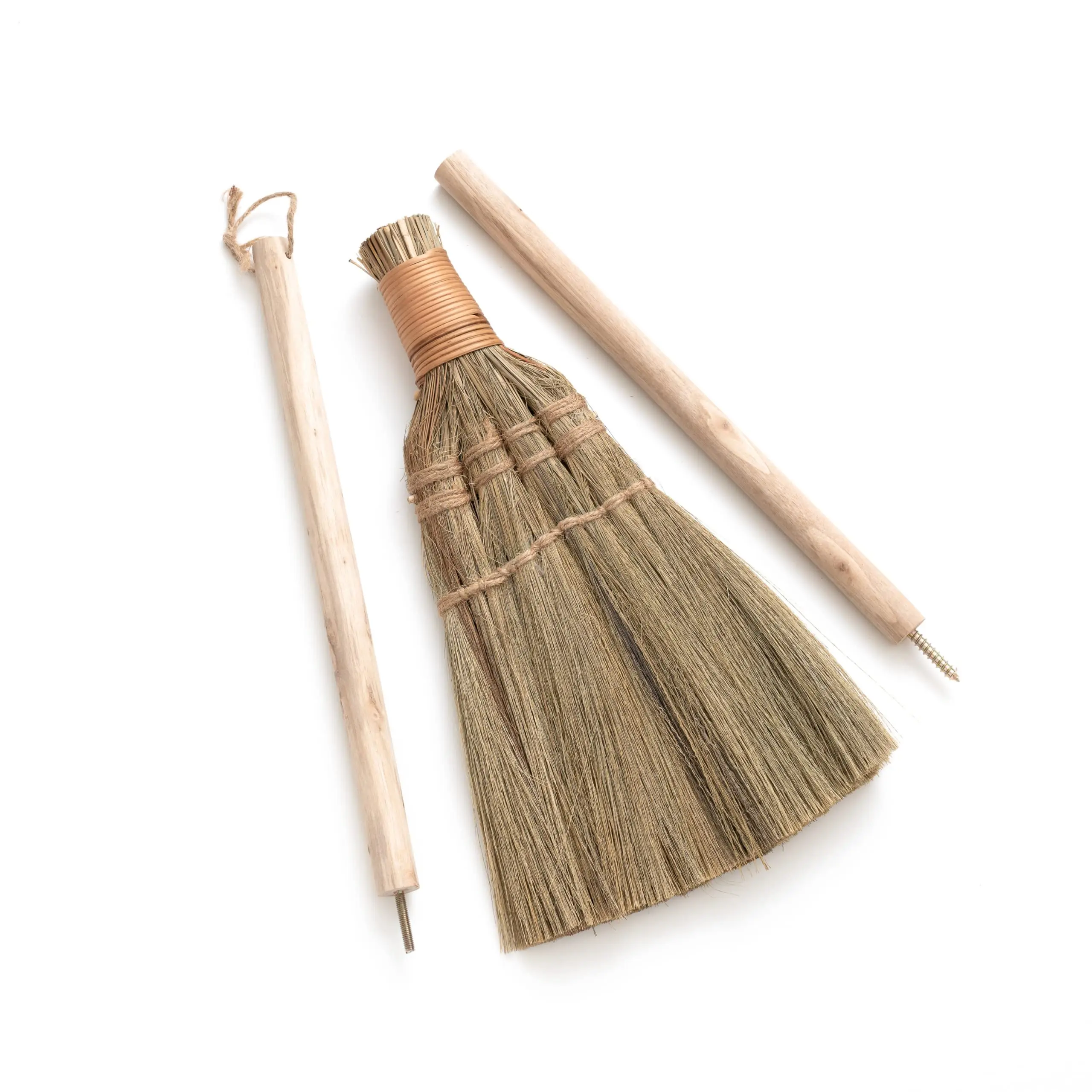 Straw Soft Broom for Cleaning with Long Handle Broom- Broom Decorative