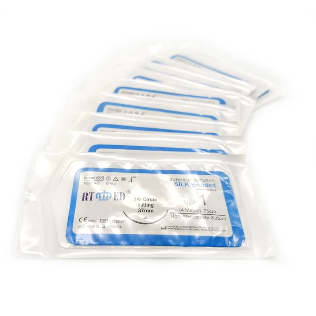 
 Не рассасывающиеся хирургические шовные шелковые шовные иглы с двойной иглой микро иглы  