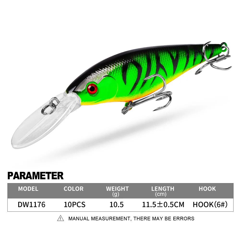 11.5cm 10.5g Floating Fishing Lure Bait Biglip Minnow Bait Hard Bait for Freshwater Top Water