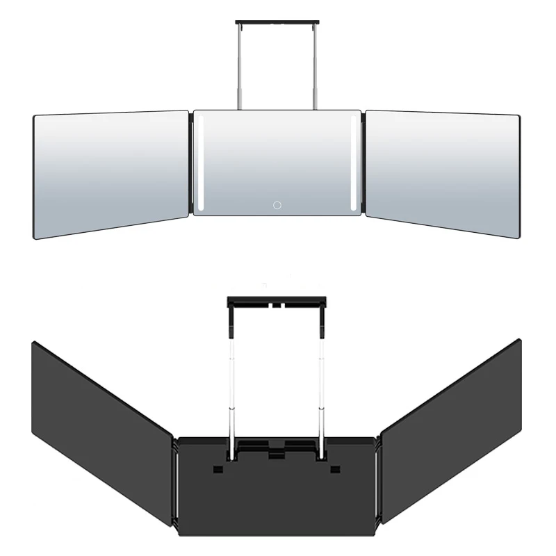 Hot Sale On Hair-cutting Mirror Portable Cosmetic Makeup Mirrors Good ABS Material Three Fold Mirror