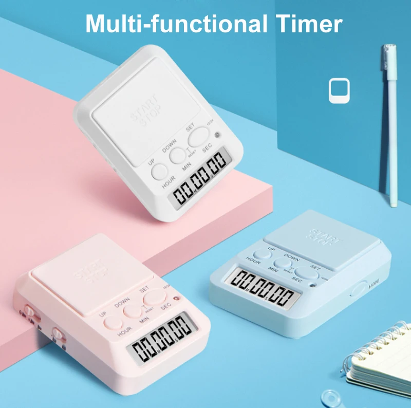 Multi-function Digital Kitchen Timer Count up & down alarm ring big logo area LCD digital Timer with backing light