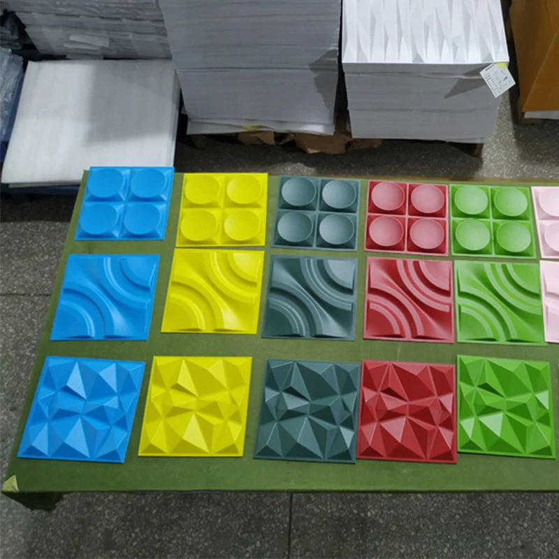 New popular pvc wall sticker wallpaper ceiling design 50*50CM golden 3d wall panel Nigerian store living room decoration panel