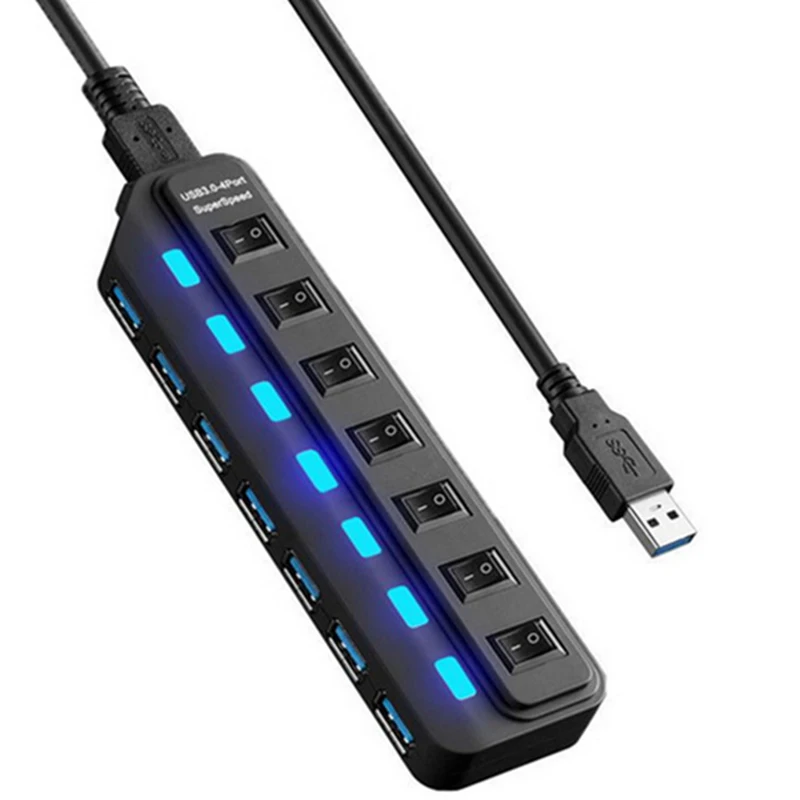 usb extender one drag seven usb splitter 3.0usb 7-port independent switch hub computer hub