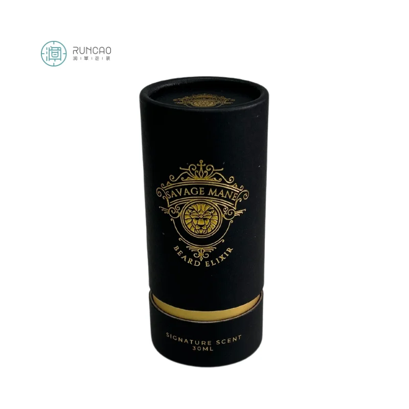 Custom Essential Oil Brand Design Craft Paper Packaging Tube for Tea Light Candle Cylindrical Jar Gift Box for Cosmetics