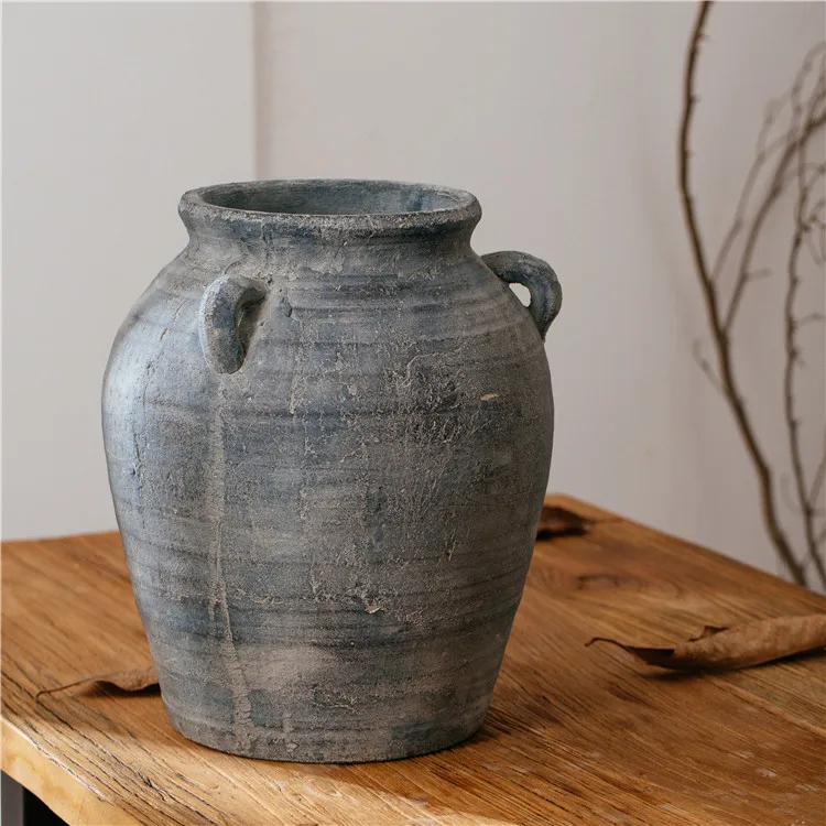 Home & garden supplies indoor dried flower decorative vases antique blue terra cotta vase vintage vase for flowers