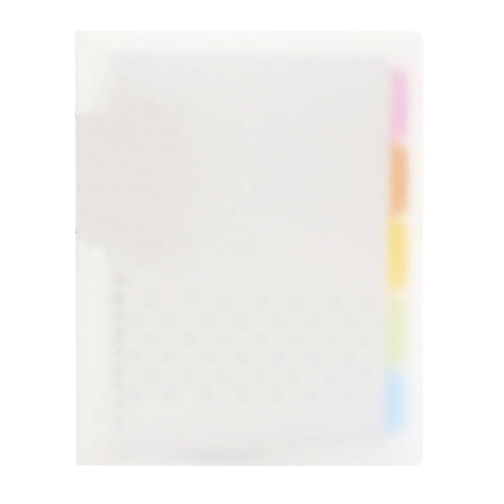 Customize Plastic Cover Loose Leaf Binder Diary Notebook With Colored Index Pages Label Office And School Supplies