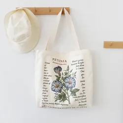 Wholesale flower printing women tote bags shoulder custom zipper canvas bag