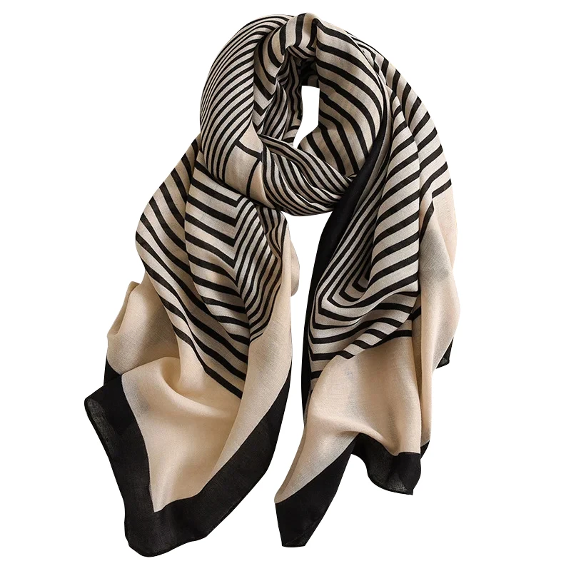 Hot Selling Latest Luxury Polyester Fashion Design Women Cotton Linen Hand Feeling Scarf Hijab Ladies Horse Shawl