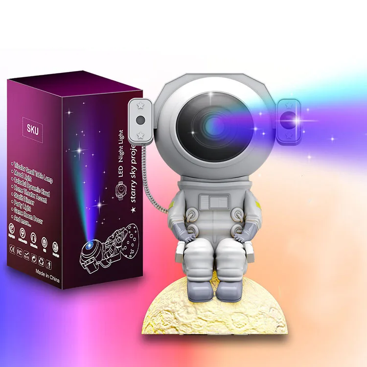 Starry Sky Projector Astronaut Space Night Light Bluetooth Music Astronaut Projector Lamp For Home Decoration