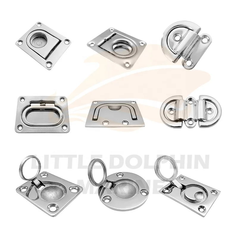 Little Dolphin China 304 Stainless Steel Spring Hatch Lift Handle Flush Mount For Boat Marine Door Window