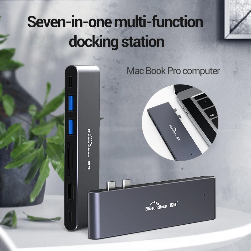  Горячая Распродажа 7 порт Type C Usb Hub 4K HD Sd карты концентратор док-станции для Mac Book