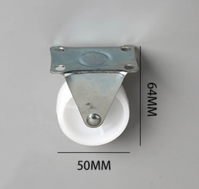 Manufacturer 50 mm White Wheel PP Rigid Caster 2 Inch Furniture Light Duty Fixed Castor