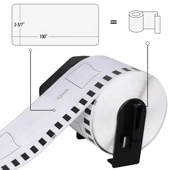 DK 2205 Labels Paper Continuous Length Paper Tape Labels Replacement for Brother DK-22205 Use with Brother QL Label Printers