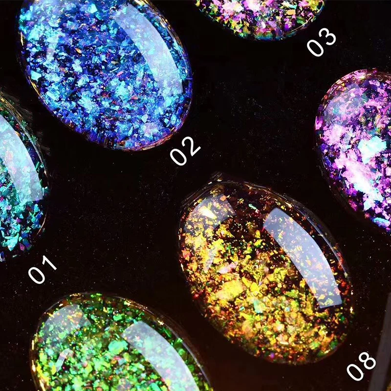 Private Label Bling Glitter Sequins Laser New Gel Top Coat Nail Gel Polish