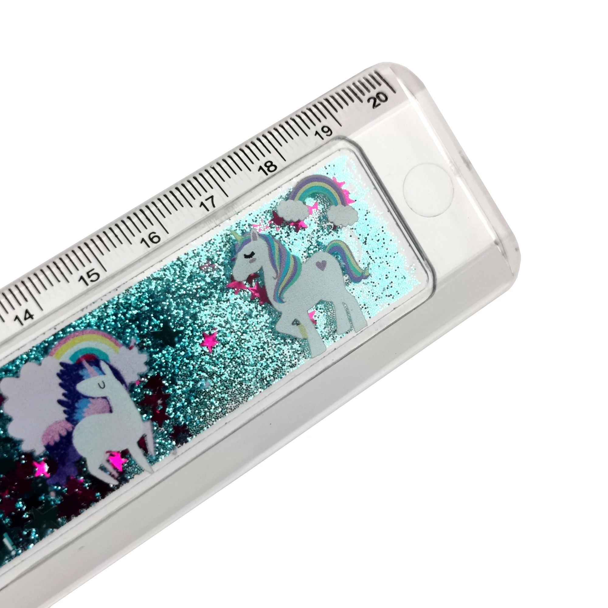 20cm promotional custom clear acrylic quicksand rulers