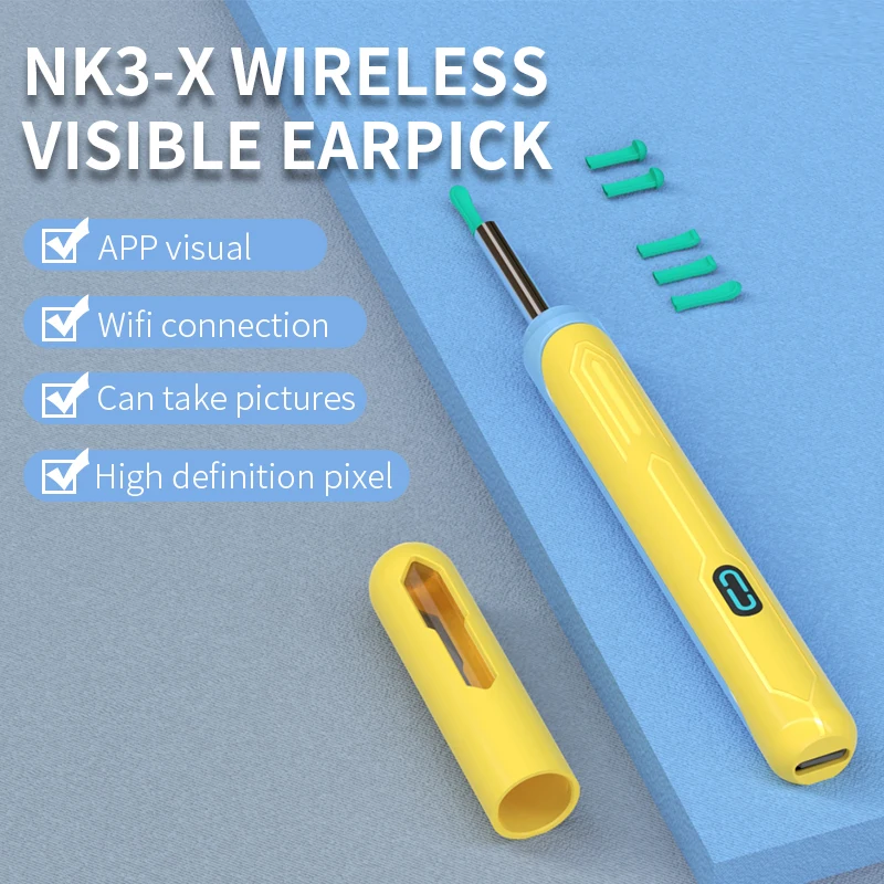 Wireless Smart Visual Ear Cleaner Otoscope NK3 Ear Wax Removal Tool with Camera Ear Endoscope Kit