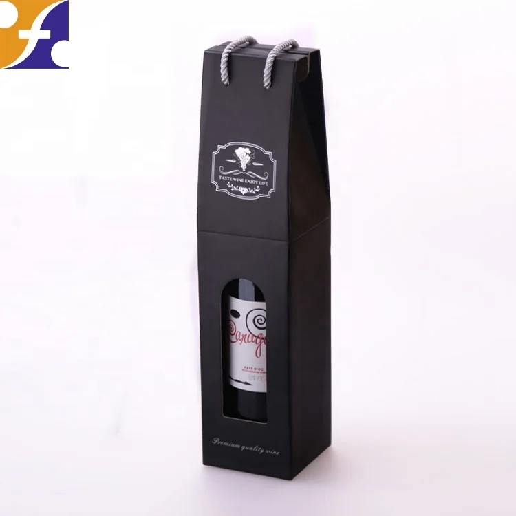 wine bags custom foldable box logo for champagne vodka whisky wine glass single bottle wine box packaging