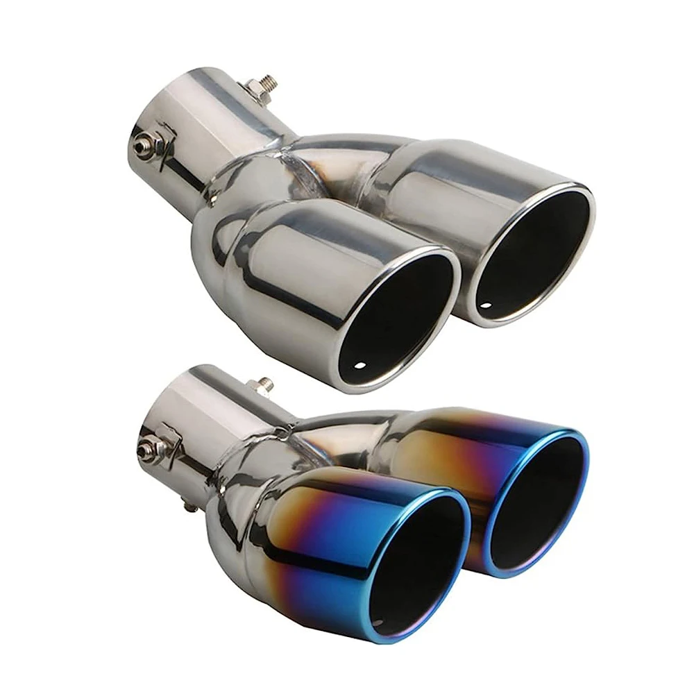 Customized Stainless Steel Aluminum Bend Polished Silver Black Heart Shaped Exhaust Pipe Muffler Tip Tail Throat Car Pipe