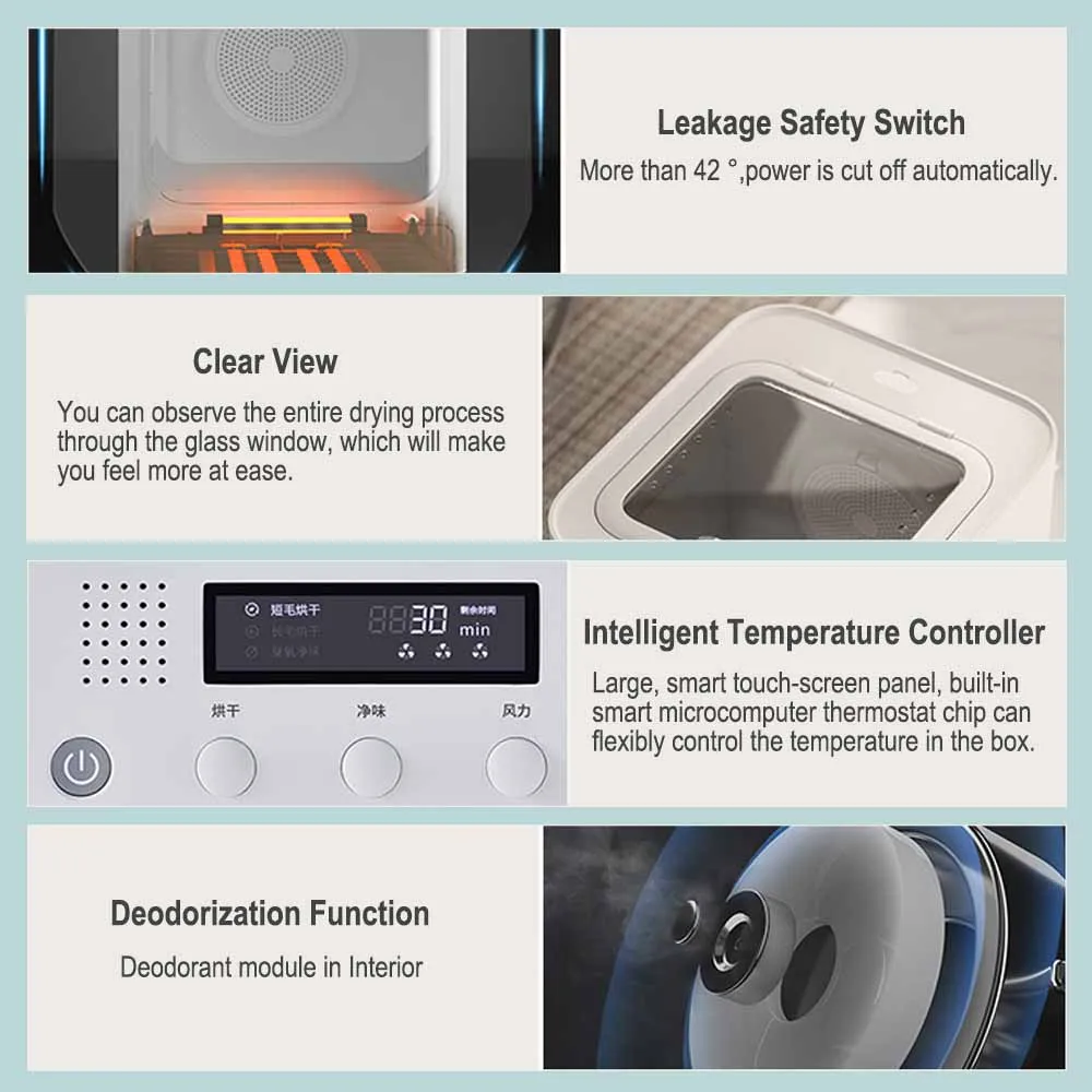 New Arrival Professional Safety Smart Control Upgraded Pet Dog Cat Hair Dryer Box Machine