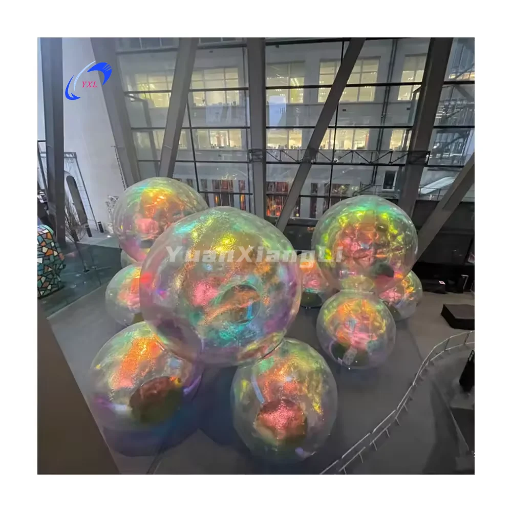 Inflatable mirror ball factory sales custom size Shiny metallic reusable balloons decoration for wedding