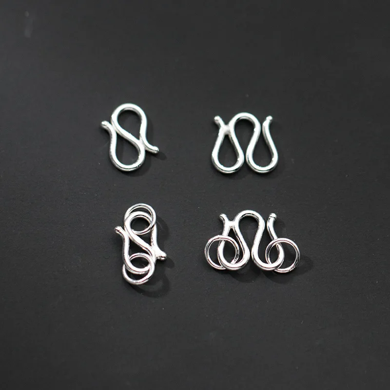 Excellent quality sterling silver S clasp wholesale diy jewellery material 925 silver bracelet necklace clasp