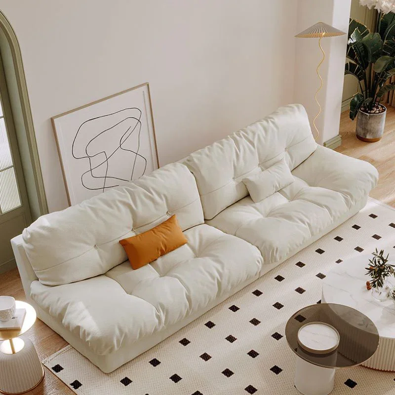 Stylish and Compact 2-piece Sectional Sofa Creamy Cloud Sofa Integrated Design For Small Living Rooms