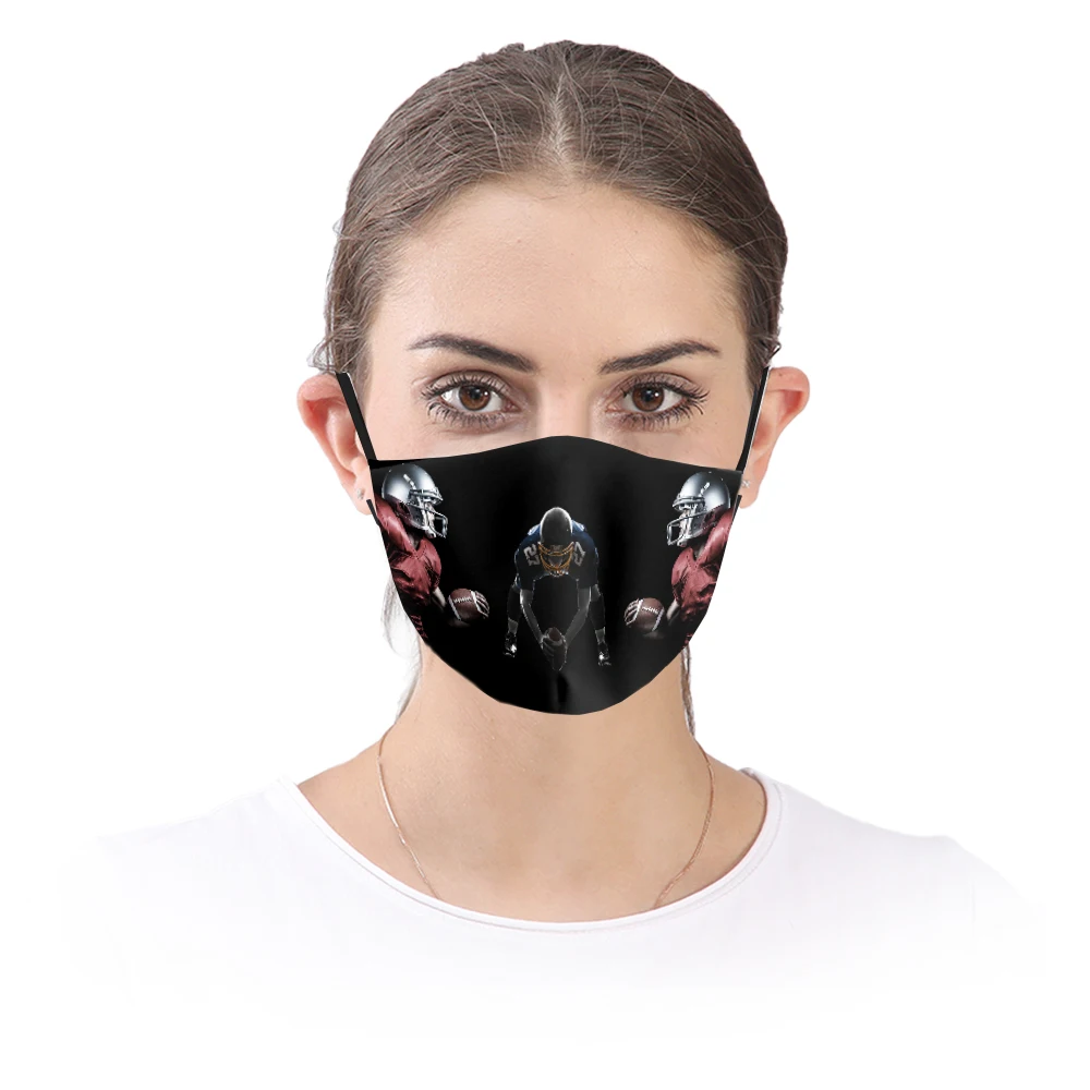 
Logo Printed Reusable Luxury Fabric Cloth Designer Breathable Black Fashion Custom Cotton Face Mask with Filter Pocket 