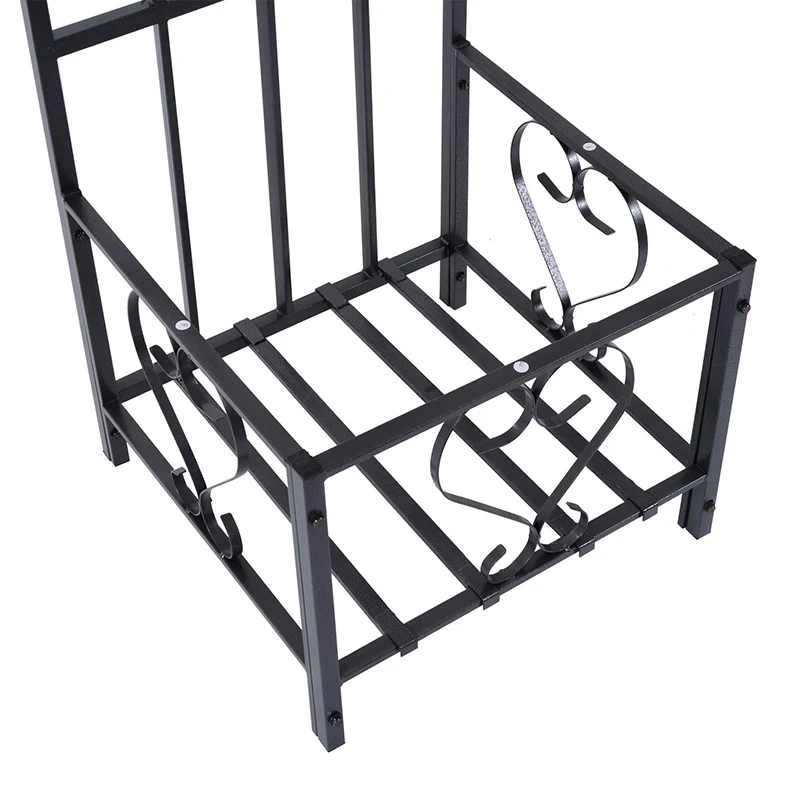 Outdoor Garden Decorative Arch, Metal Backyard Garden Arch with Planter Boxes for climbing plants