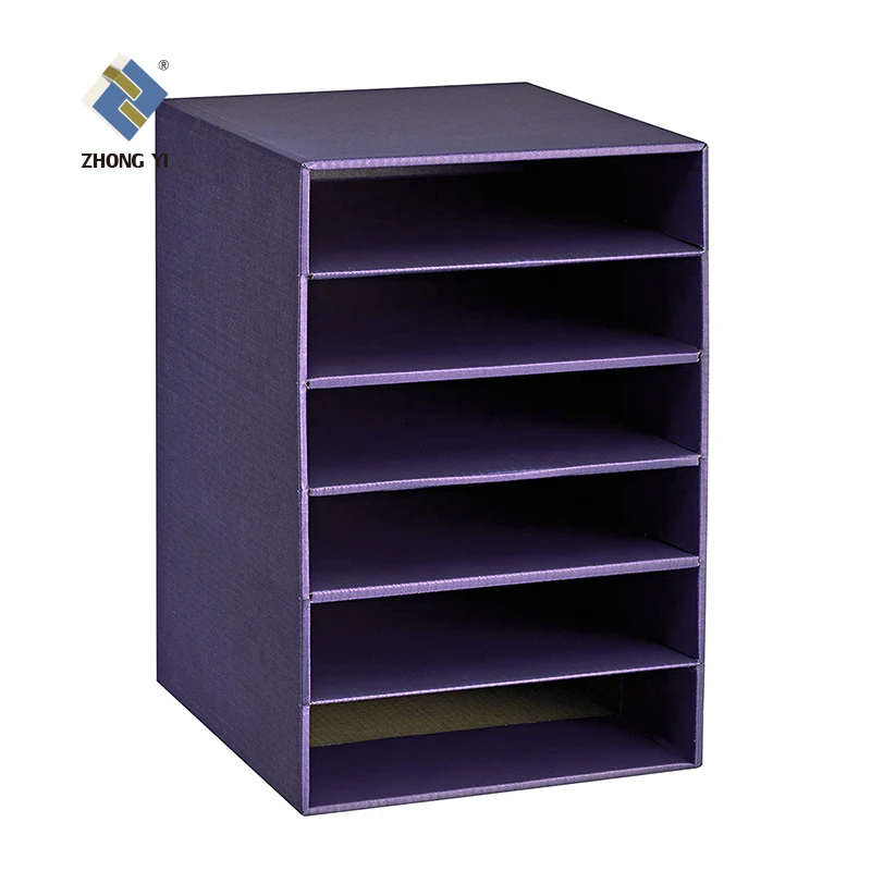 Foldable Desk Tiers Office Student Comic Book File Storage Box Stand Rack/ Cardboard Storage Holder Display Shelf  for Children