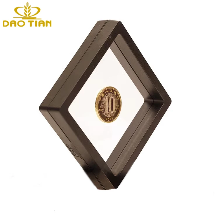 Custom 3D Floating Display Case Transparent PE Film Frame Suspension Box for Jewelry Sundries Challenge Coin AA Medallions Medal