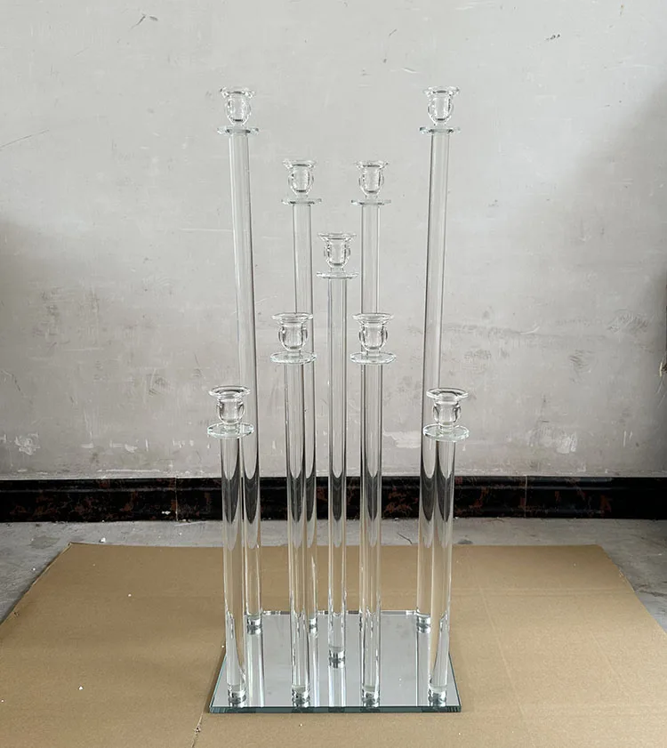 MH-TZ0598  9arm morden crystal  candelabara wedding centerpieces crystal candlestick candle holder