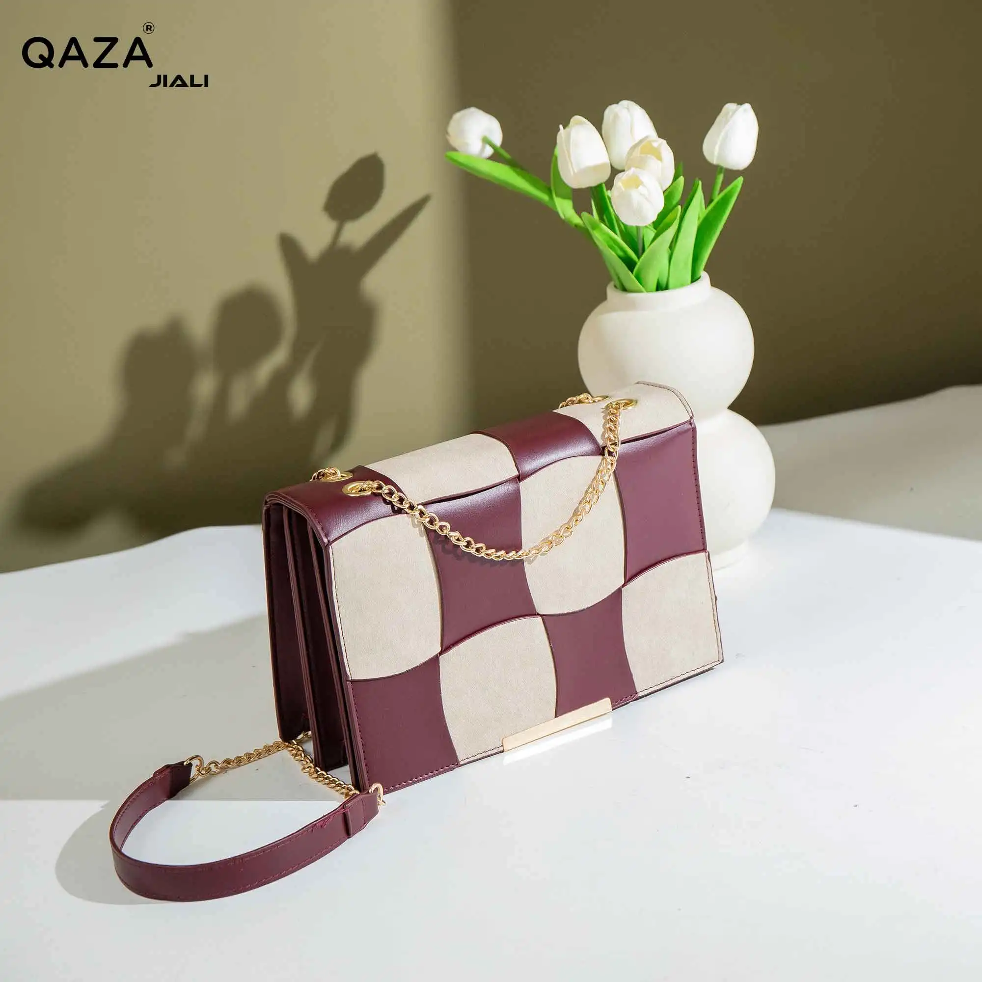 QAZA Jiali  2024 Custom OEM Luxury Design Bags Famous Brand Leather Women Designer Handbags