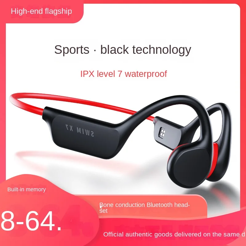 Водонепроницаемые наушники X7 IPX8 с костной проводимостью для плавания гарнитура беспроводные открытым ухом и микрофоном